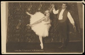 Baleto šokėjai Olga Malėjinaitė ir Bronius Kelbauskas. 1929 m. Nacionalinis M. K. Čiurlionio dailės muziejus. Naudojimo teisės: CC BY-NC. Nuotrauka iš Europeanos