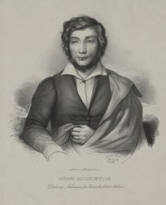 Józef Szymon Kurowski. Poeto Adomo Mickevičiaus portretas. 1834 m. LNDM G 583. Lietuvos nacionalinis dailės muziejus. Naudojimo teisės: CC BY-NC-ND. Iliustracija iš LIMIS