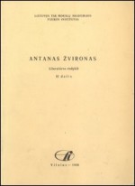 Antanas Žvironas: literatūros rodyklė. – Vilnius, 1988. – D. 2. Knygos viršelis