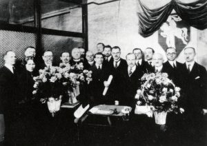 Kazys Bizauskas Lietuvos konsulato Čikagoje atidarymo metu. 1924 m. PaKM F 649. Pasvalio krašto muziejus. Naudojimo teisės: PD. Nuotrauka iš LIMIS