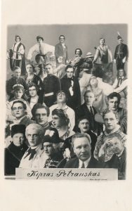 Kipro Petrausko vaidmenų fotografijų koliažas. XX a. I p. KMM F 534. Kauno miesto muziejus. Naudojimo teisės: CC BY-NC-ND. Nuotrauka iš LIMIS