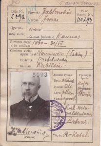 JABLONSKIS Jonas. 1920 m. Kauno regioninis valstybės archyvas. Naudojimo teisės: PD. Nuotrauka iš Europeanos