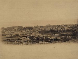 Albertas Sveikovskis. Paplaujos priemiestis. 1860–1865 m. Lietuvos nacionalinis dailės muziejus. Naudojimo teisės: CC BY-NC-ND. Nuotrauka iš Europeanos