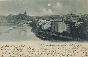 [29] : Vilna. Montagne du château et la rue sur la Wilija [Grafika]. - Vilna : édition D. Visun, [1900?]. - 1 atvirukas