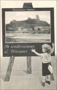 Pasveikinimas iš Vilniaus [Grafika] : Gedimino kalnas. - [Vilnius] : [Boleslovas Stadzevičius] ; [Wrocław (Breslau) II] : [Teodor Piętka], [1908]. - 1 atvirukas