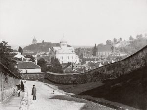 Stanisław Filibert Fleury. Vilniaus panorama nuo Bokšto gatvės. Apie 1896 m. Lietuvos nacionalinis muziejus. Naudojimo teisės: CC BY-NC-ND. Nuotrauka iš Europeanos