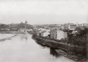Stanisław Filibert Fleury. Vilniaus panorama nuo Žaliojo tilto. Apie 1896 m. Lietuvos nacionalinis muziejus. Naudojimo teisės: CC BY-NC-ND. Nuotrauka iš Europeanos