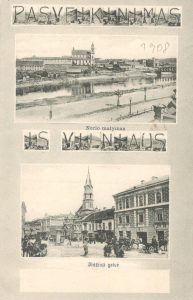 Pasveikinimas iš Vilniaus [Grafika] : Nerio matymas : Didžioji gatvė. - [Vilnius] : [Boleslovas Stadzevičius] ; [Wrocław (Breslau) II] : [Teodor Piętka], [1908]. - 1 atvirukas